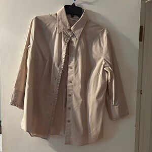 New York & Company Beige Button Down Shirt